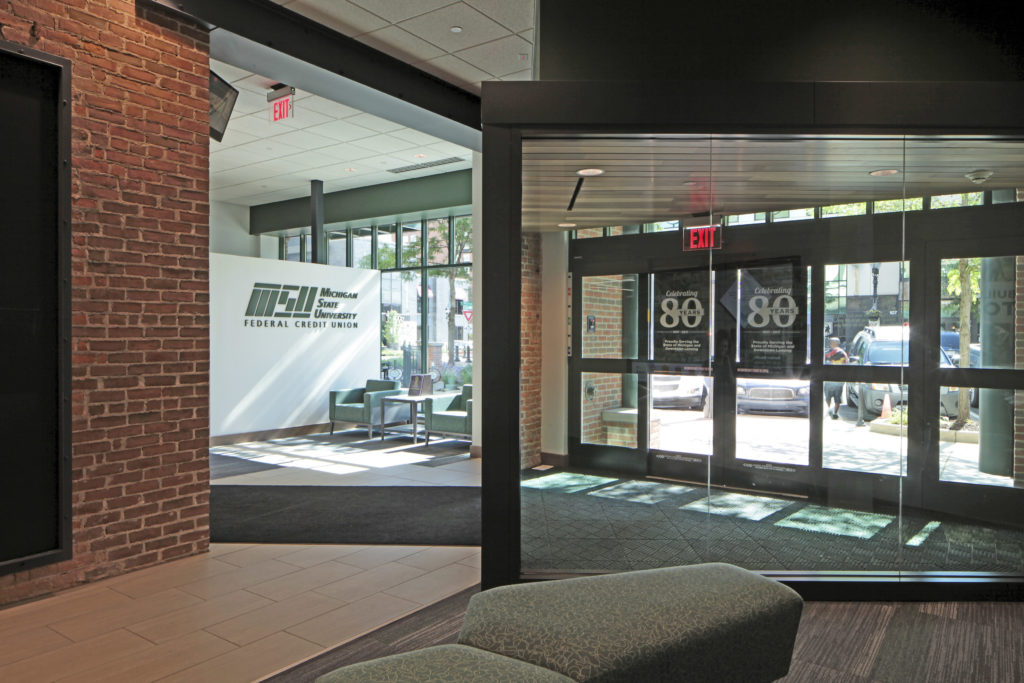 Michigan State University Federal Credit Union downtown branch lobby