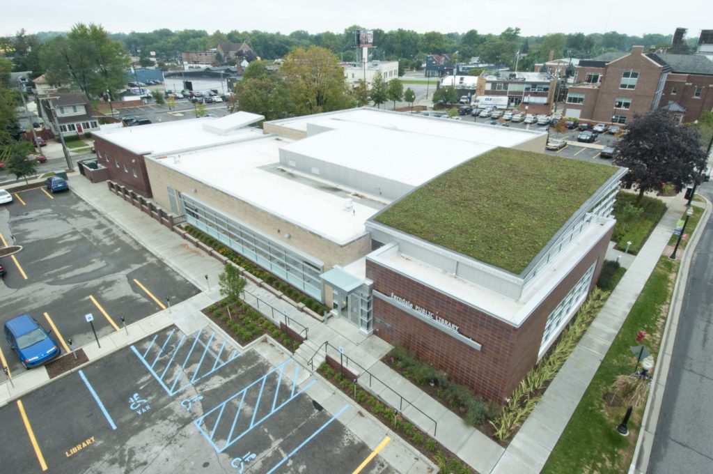 Ferndale Library aerial view